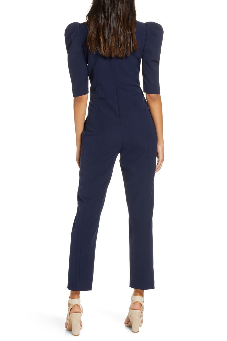 Puff Sleeve Jumpsuit, Alternate, color, NAVY