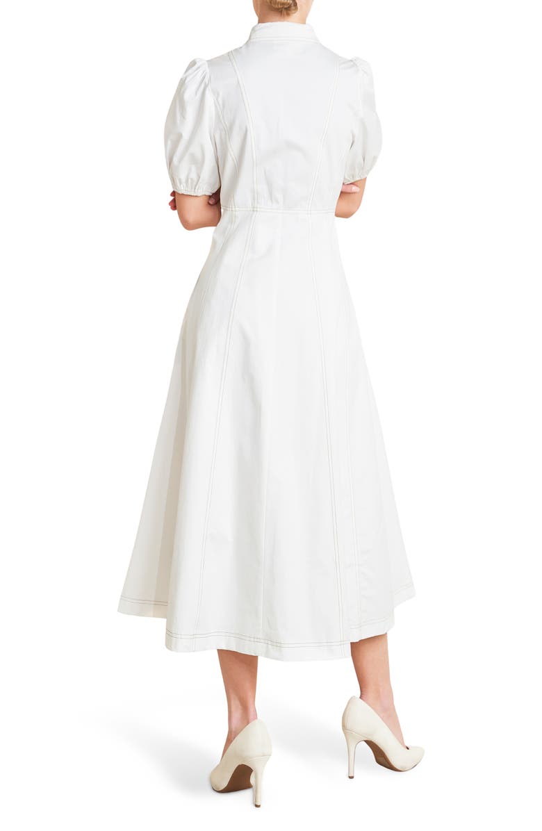 FREEMARKET Solid Cotton Midi Dress, Alternate, color, Off White