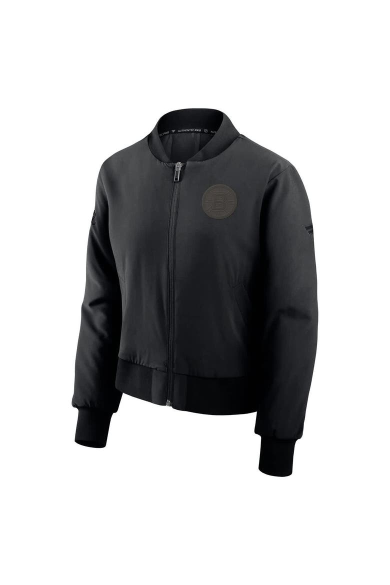 Women's Fanatics Black Boston Bruins Authentic Pro Road Full-Zip Bomber Jacket, Alternate, color, Black