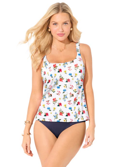Scoop Neck Shirred Tankini Top (Plus Available)
