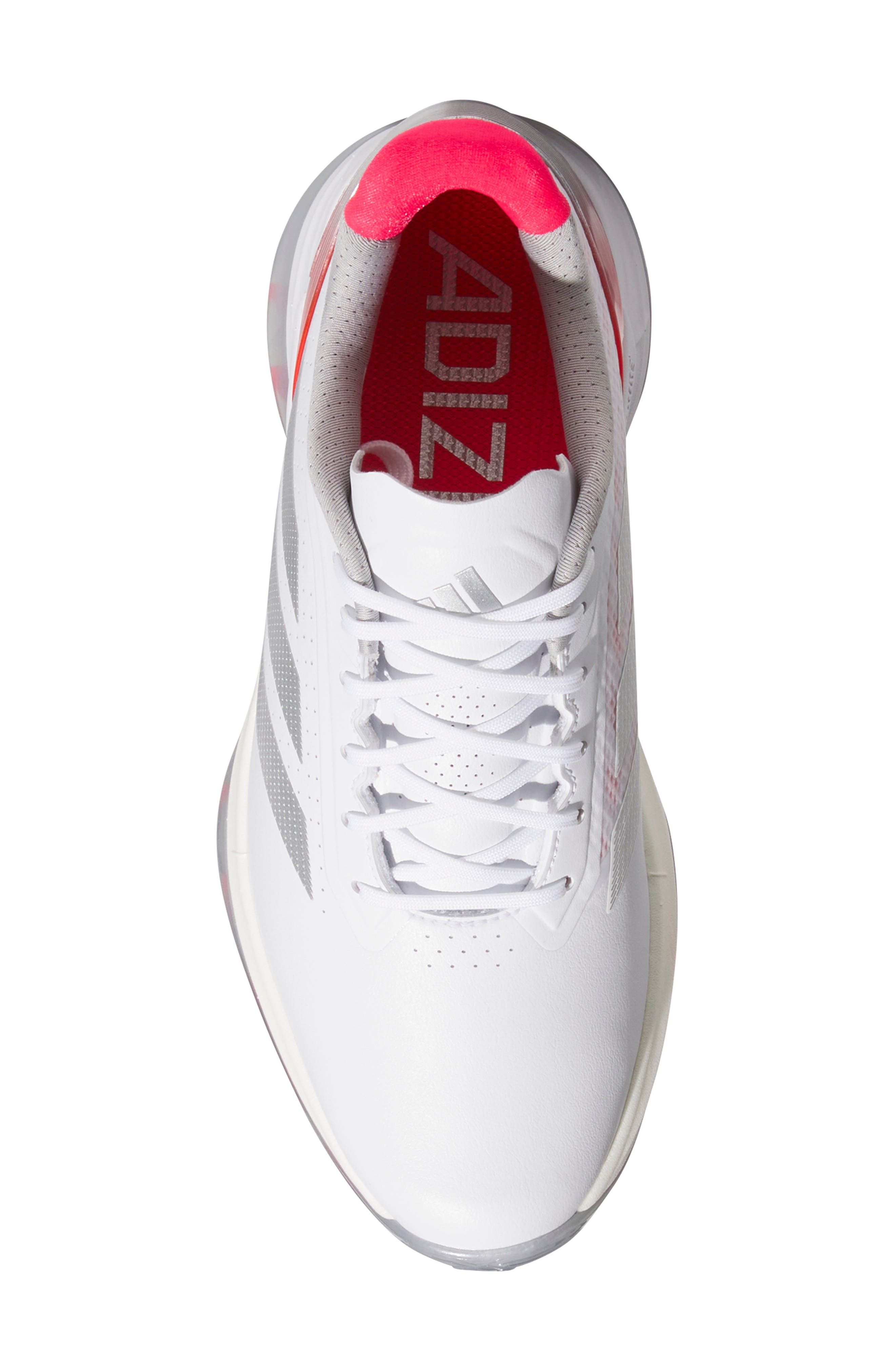 adidas Adizero ZG Golf Shoe, Alternate, color, White/ Silver Met./ Lucid Red