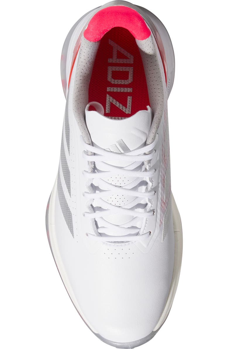 adidas Adizero ZG Golf Shoe, Alternate, color, White/ Silver Met./ Lucid Red
