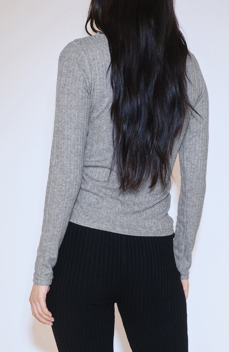 MANGO Pointelle Long Sleeve T-Shirt, Alternate, color,