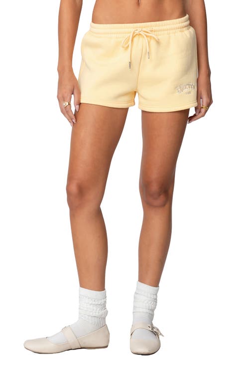 Cotton Blend Drawstring Shorts