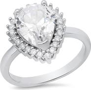 HMY JEWELRY Pear Simulated Diamond Pavé Ring