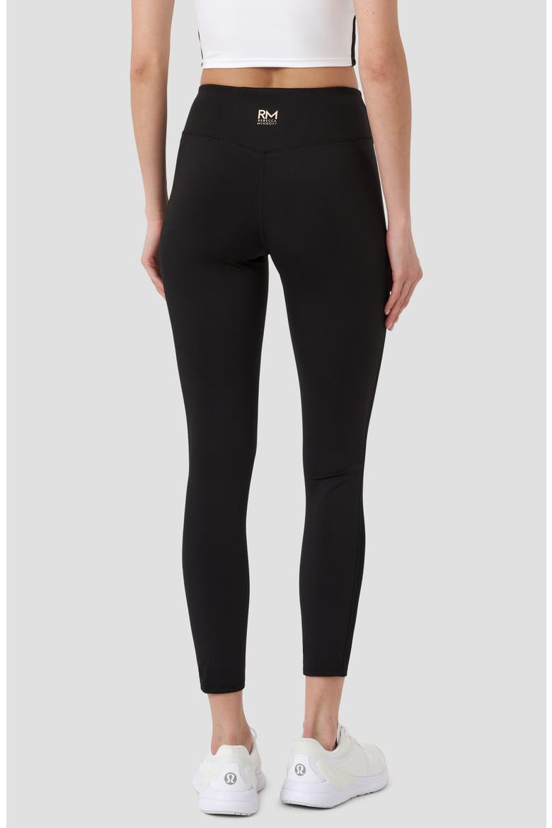 High Waist Mesh Panel Crop Leggings, Alternate, color, BLACK