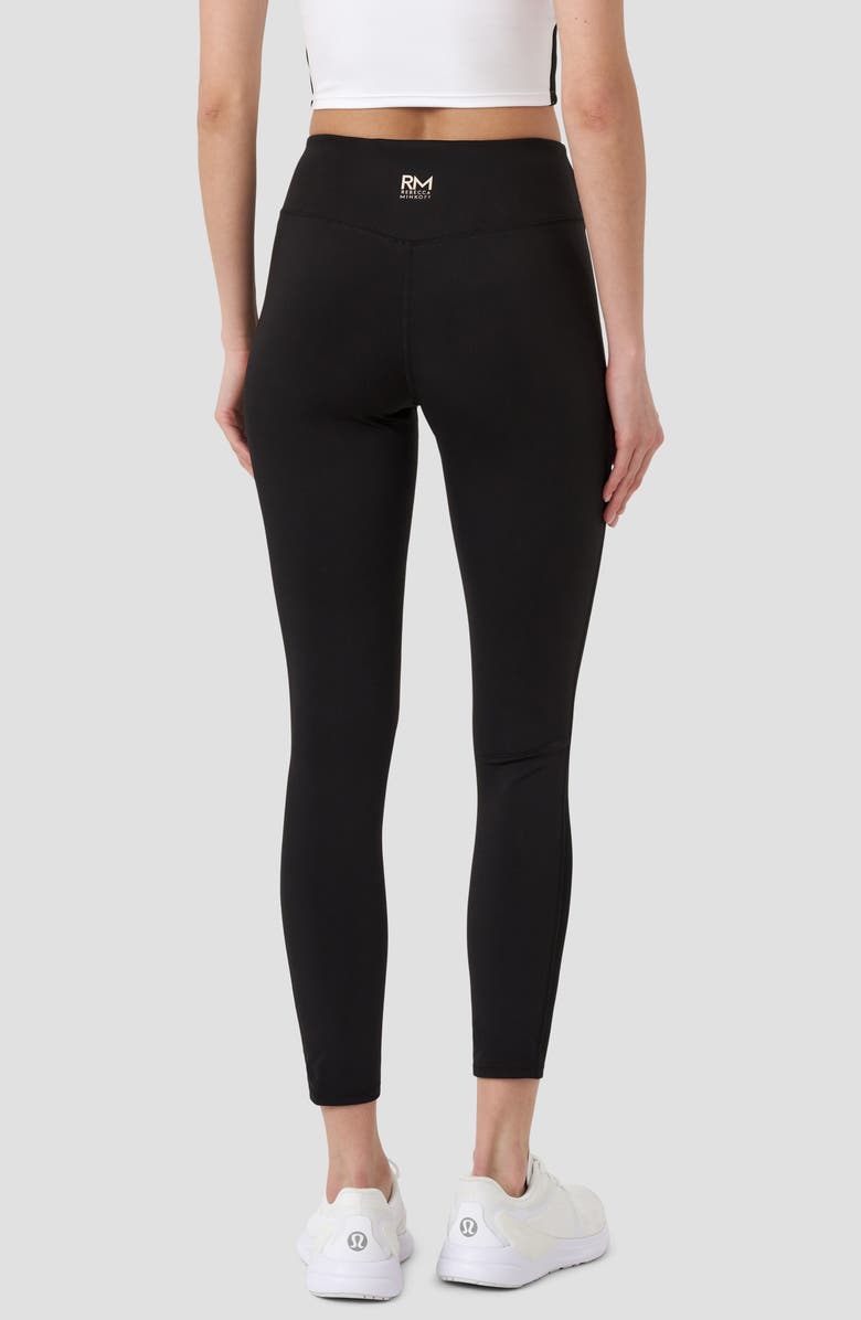 RM Rebecca Minkoff High Waist Mesh Panel Crop Leggings, Alternate, color, Black