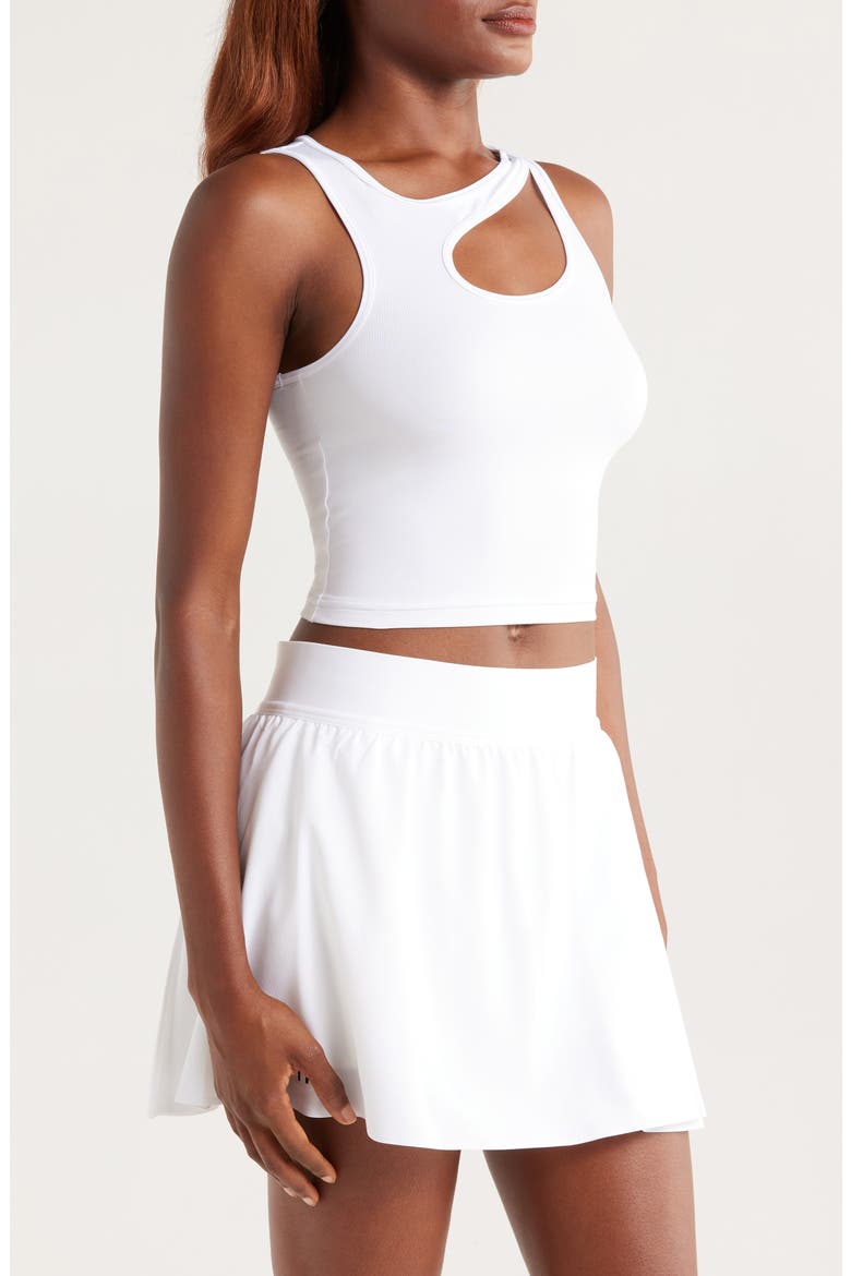 Studio Cutout Crop Top, Alternate, color, WHITE