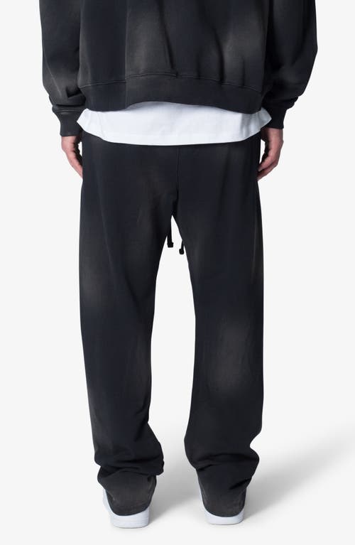 Mnml Faded Relaxed Fit Cotton Sweatpants In Washed Black