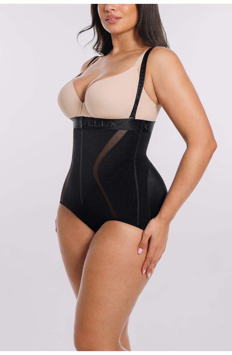 Shapellx Curve Code Airy Comfy Smoothing Brief, Alternate, color, Black