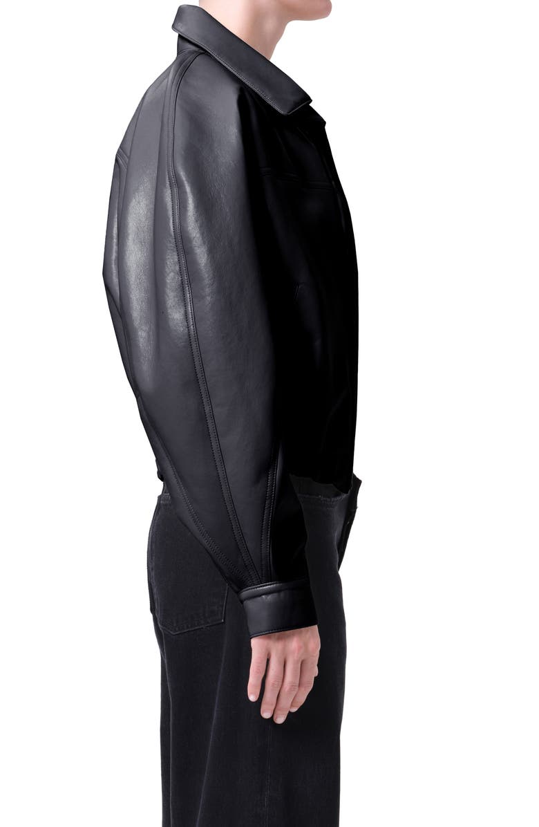 AGOLDE Dixon Recycled Leather Bomber Jacket, Alternate, color, Detox Black