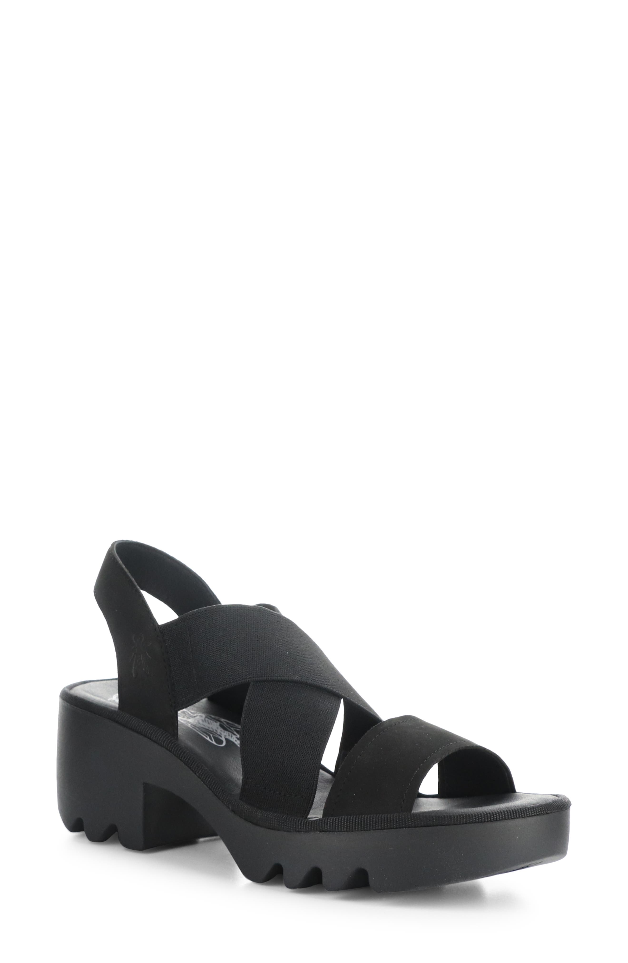 Fly London Taji Platform Slingback Sandal, Main, color, Black Cupido