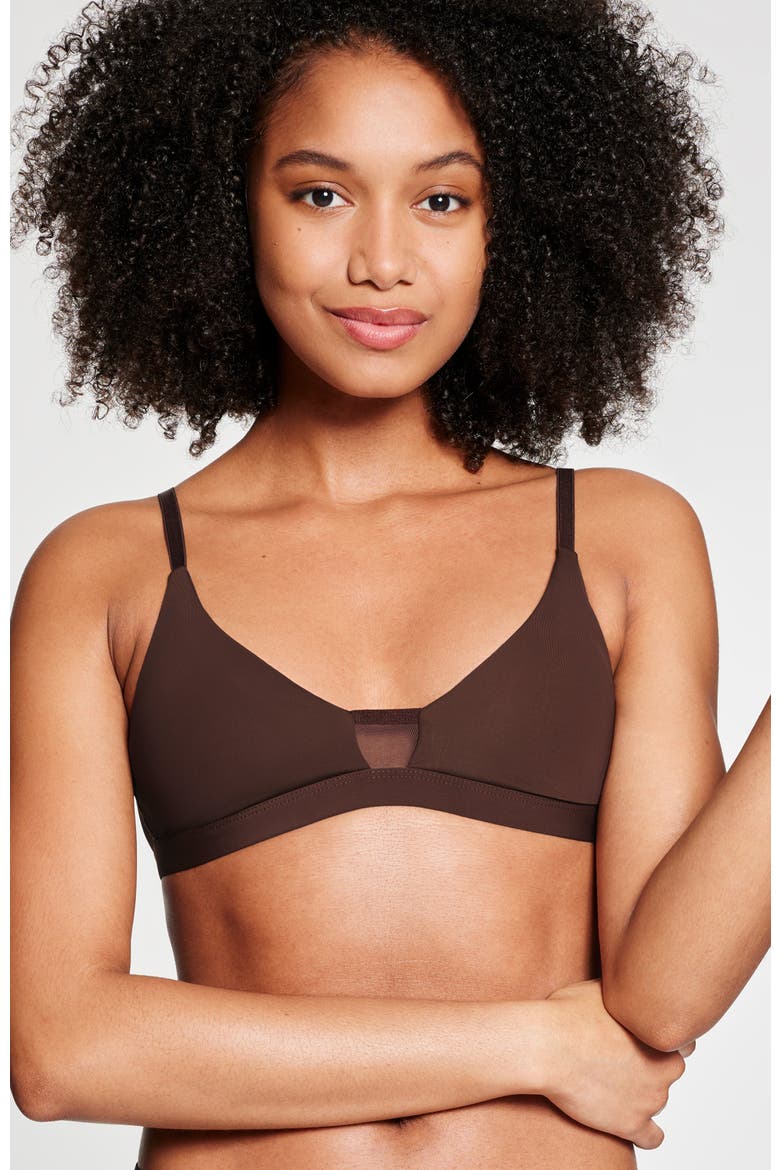 Limitless Wirefree Scoop Bra, Alternate, color, Espresso
