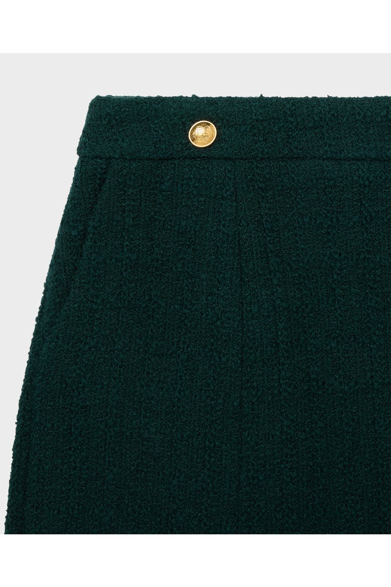 Juliet Boucle Skirt, Alternate, color, Deep Forest Green