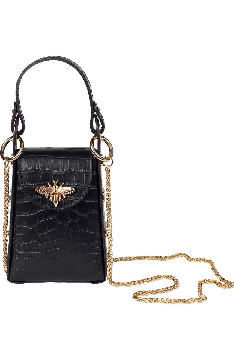 Persaman New York Anette Croc-Embossed Leather Crossbody Bag, Main, color,