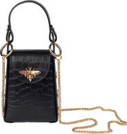 Persaman New York Anette Croc-Embossed Leather Crossbody Bag