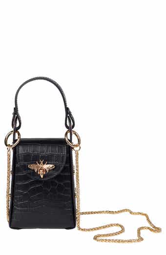 Persaman New York Anette Croc-Embossed Leather Crossbody Bag