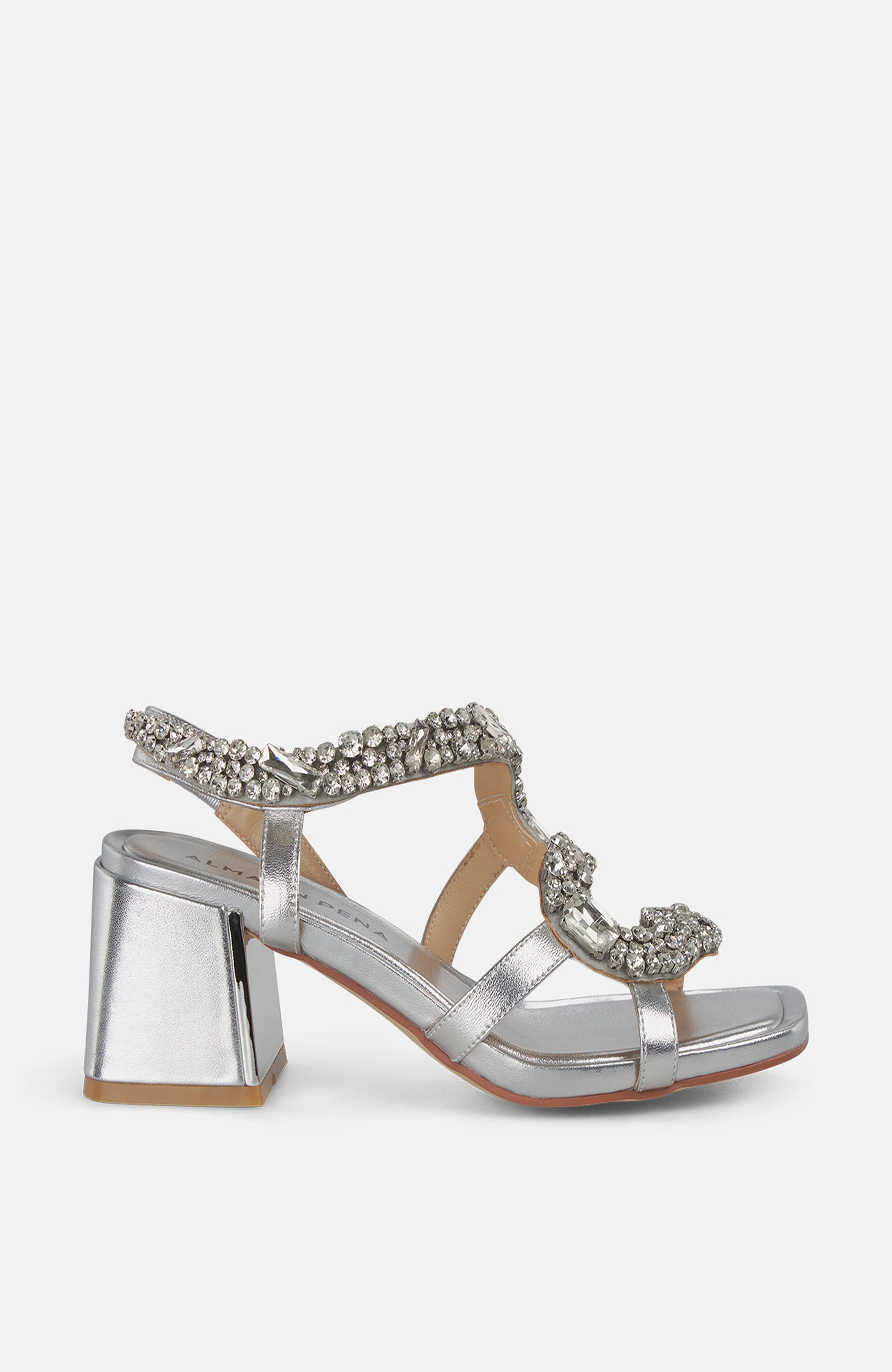 Snake Heel Sandal, Alternate, color, Metallic Silver