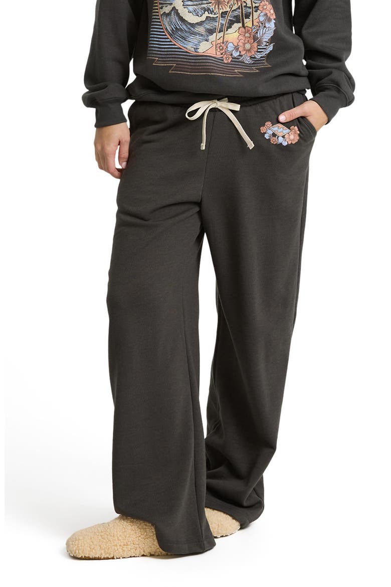 What a View Fleece Relaxed Leg Pants, Main, color, OFF BLACK
