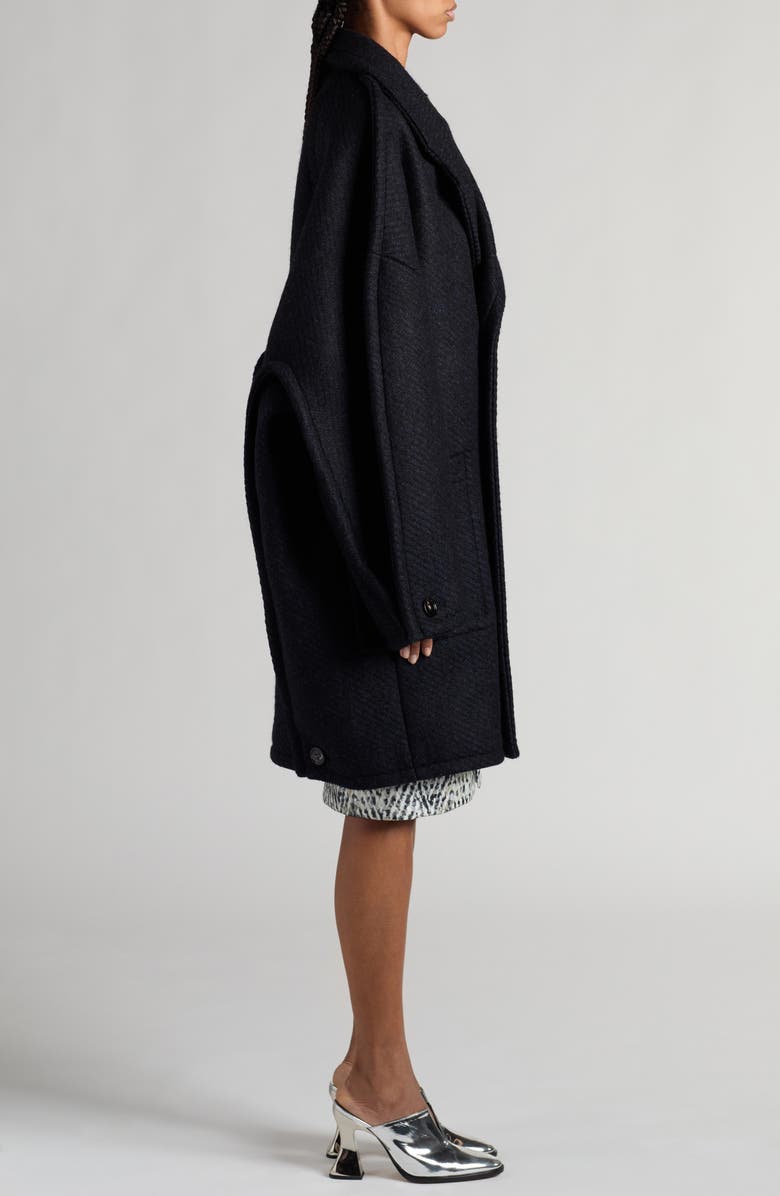 Bottega Veneta Bicolor Oversize Wool Blend Twill Coat, Alternate, color, 