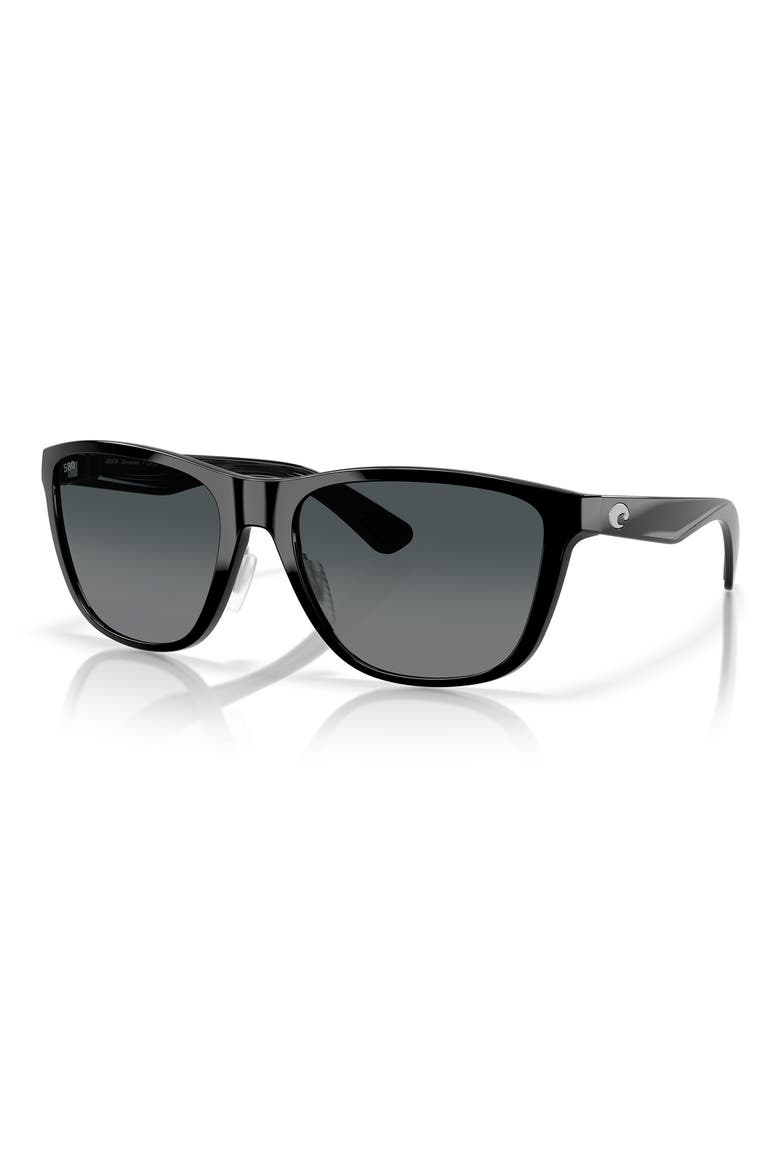 57mm Polarized Rectangular Sunglasses, Alternate, color, BLACK/ GRAY GRADIENT 580G