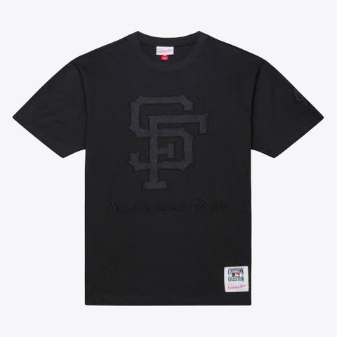 Men Mitchell 
Ness Black San Francisco Giants Cooperstown Collection Phantom T-Shirt