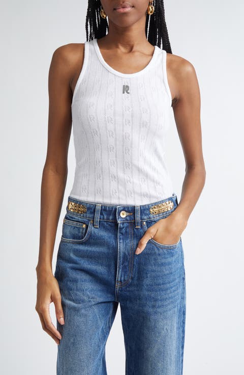 Logo Hardware Embellished Cotton Tank