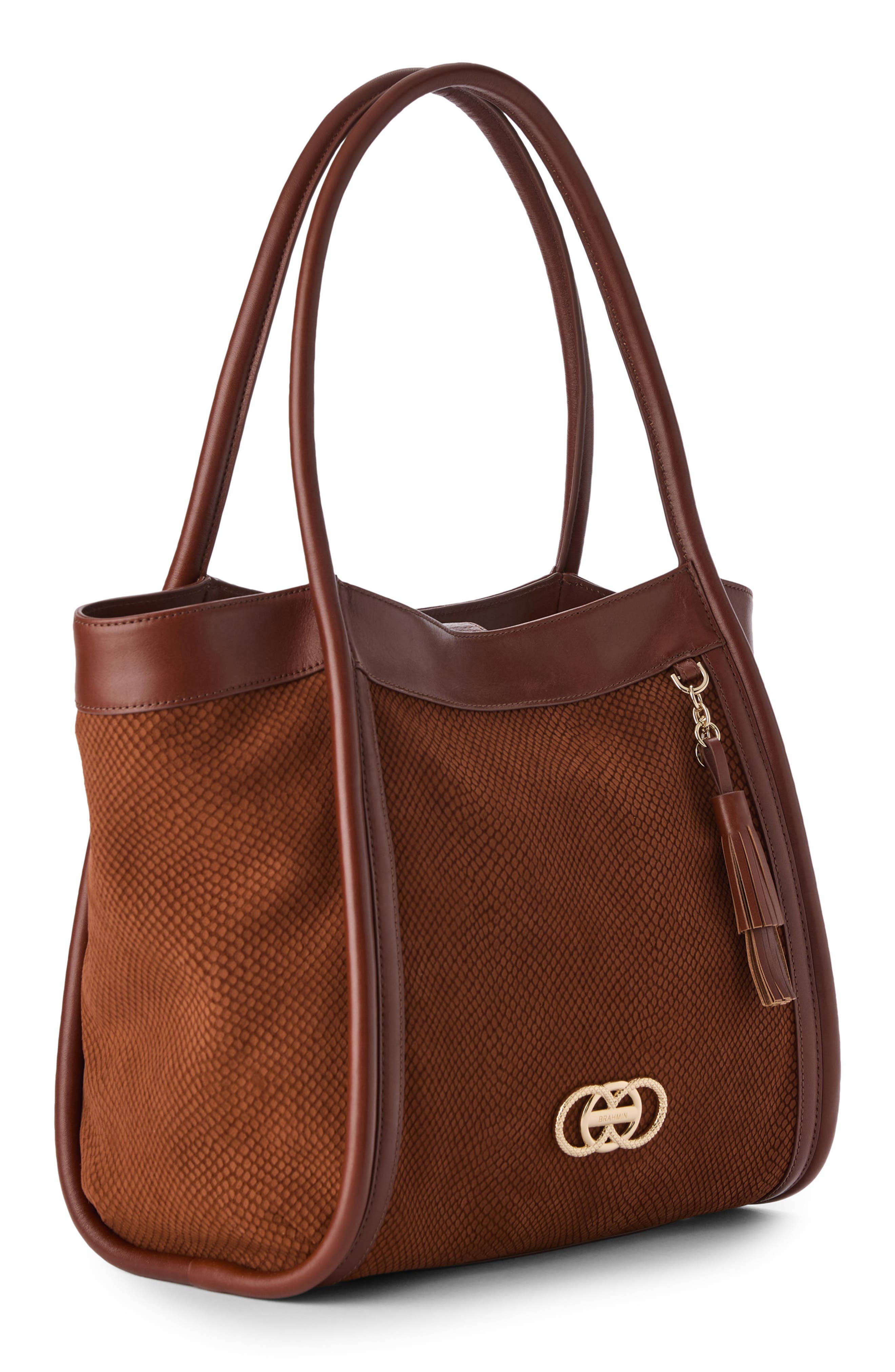 Brahmin Bailee Leather Tote, Alternate, color, Sparkling Cider Deveron