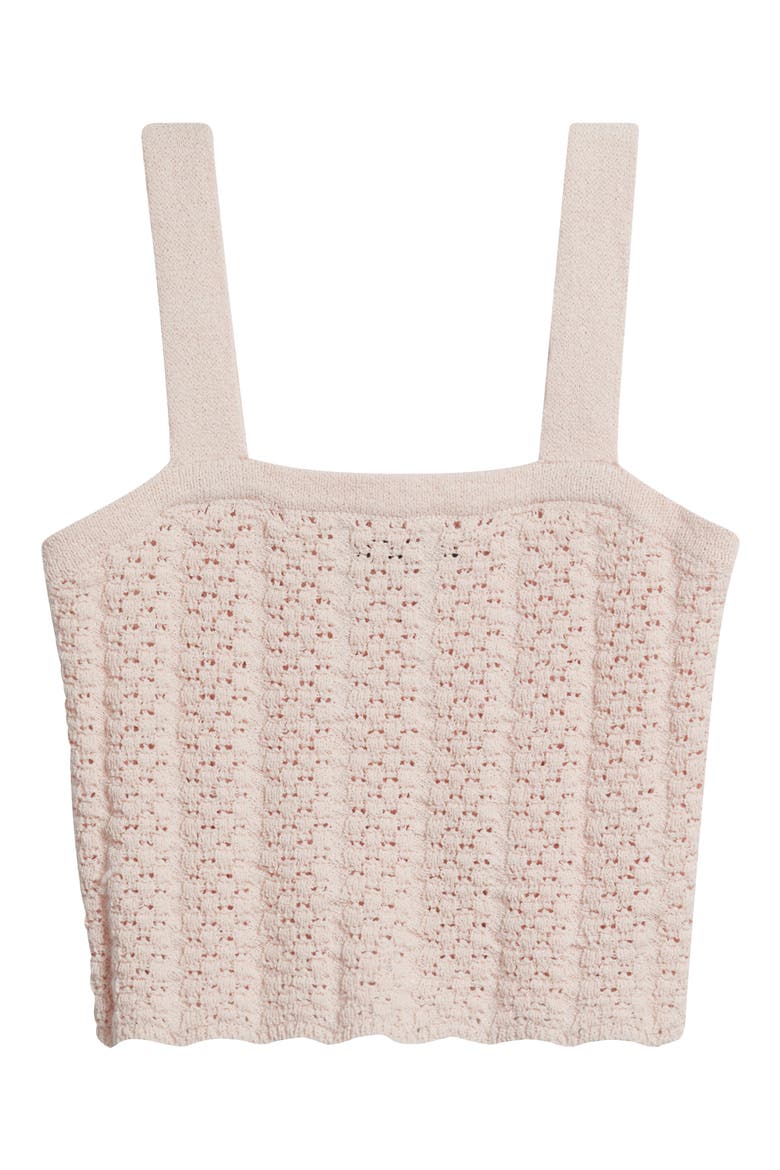 Capri Crop Pointelle Top, Alternate, color, PINK