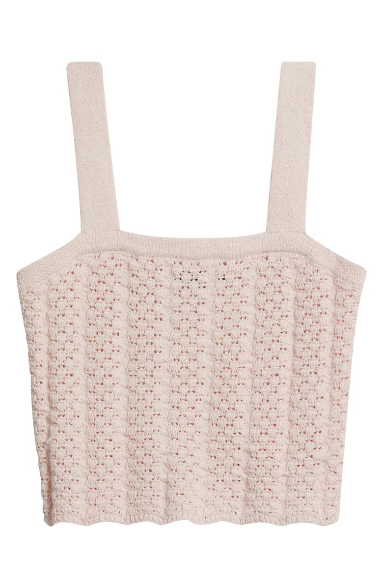 DELUC Capri Crop Pointelle Top, Alternate, color, Pink