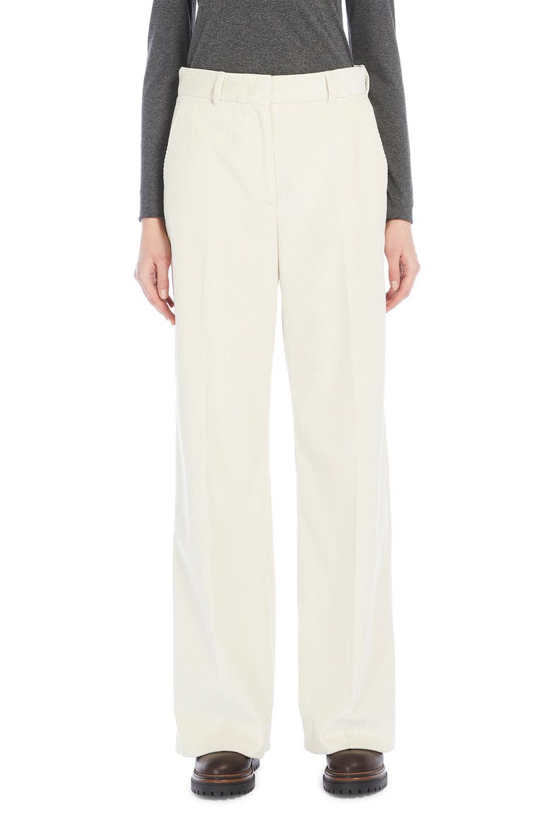 Tania Wide Leg Cotton Corduroy Pants, Main, color, MILK