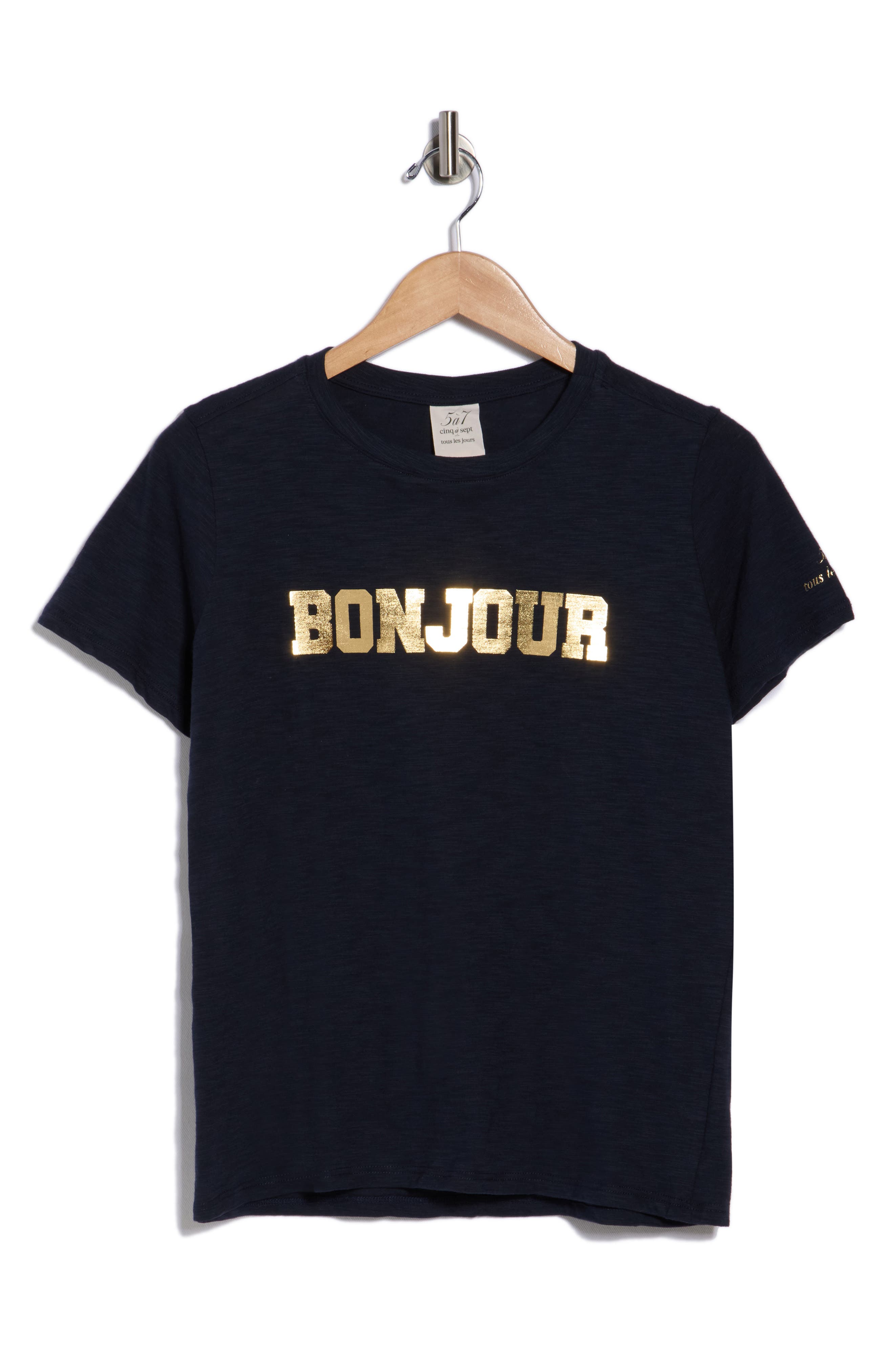 Cinq à Sept Foil Bonjour Au Revoir Graphic T-Shirt