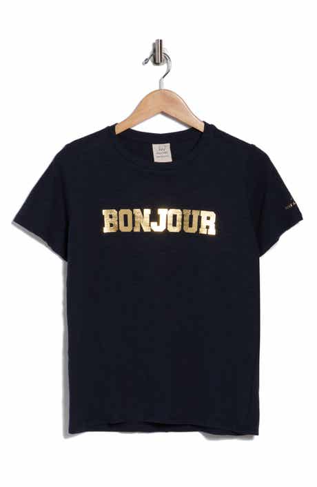 Cinq à Sept Foil Bonjour Au Revoir Graphic T-Shirt