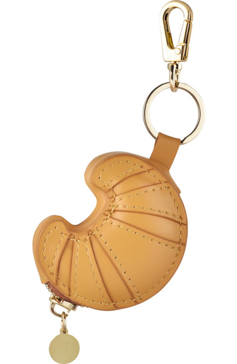 Posh Tech Croissant Bag Charm for Airtag<sup>®</sup>, Alternate, color, Brown