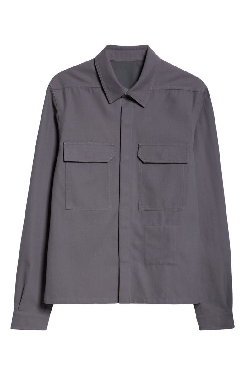 Rick Owens Lido Crop Snap-Up Overshirt, Main, color, 