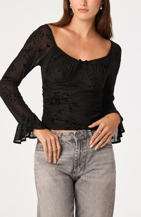 Belsie Burnout Mesh Top