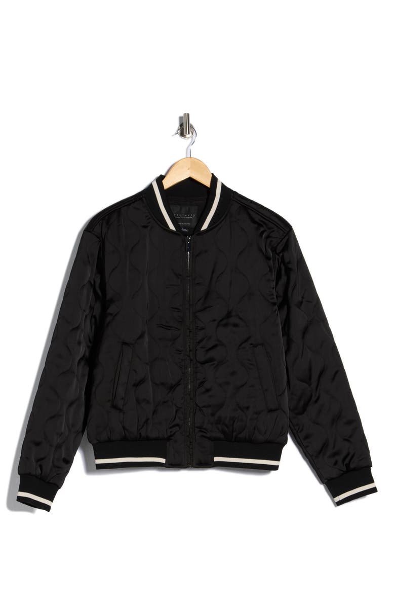 Sanctuary Je T Aime Onion Quilted Bomber Jacket, Alternate, color, Black