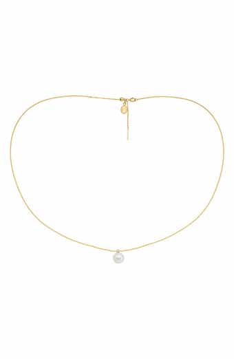 14K Gold Diamond & Freshwater Pearl Necklace