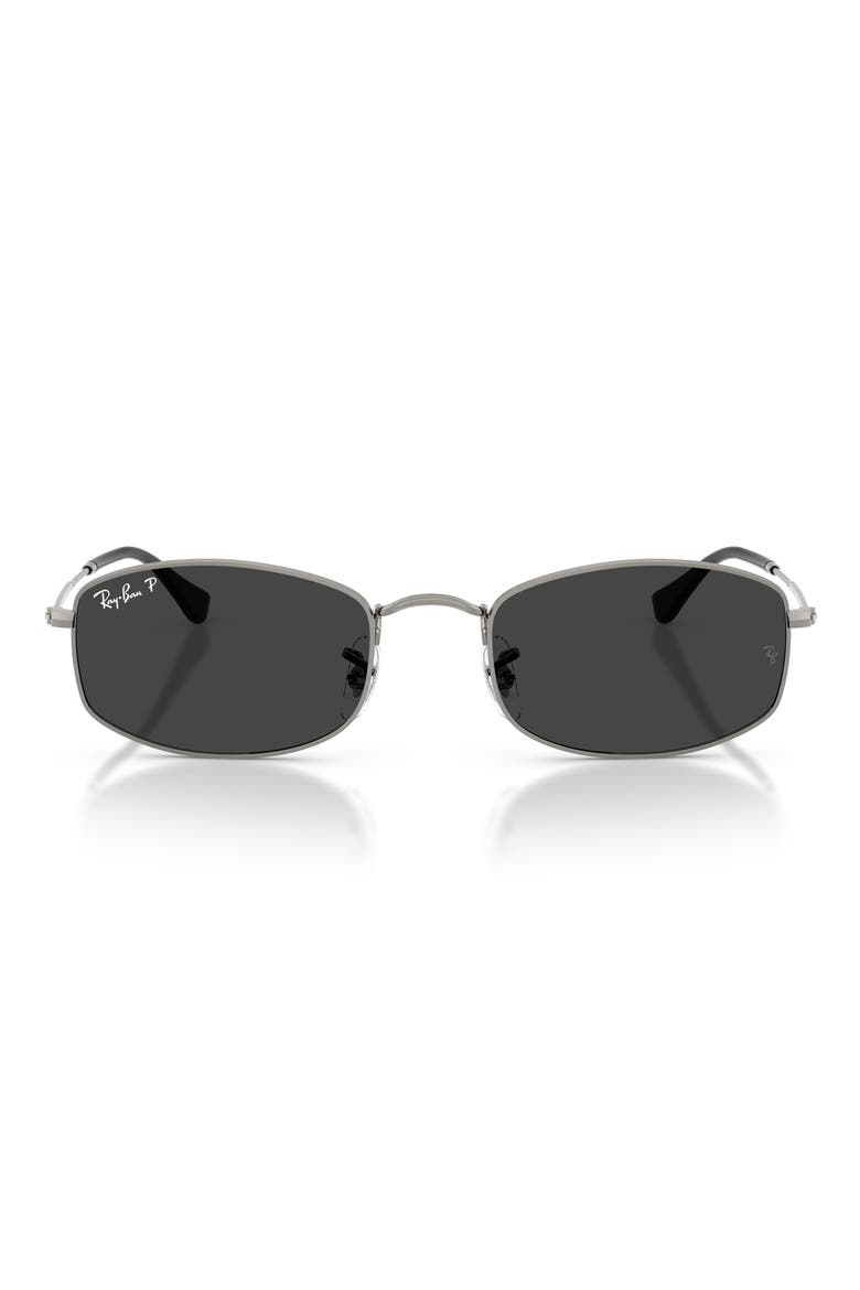 52mm Polarized Irregular Sunglasses, Main, color, GUNMETAL / POLAR BLACK