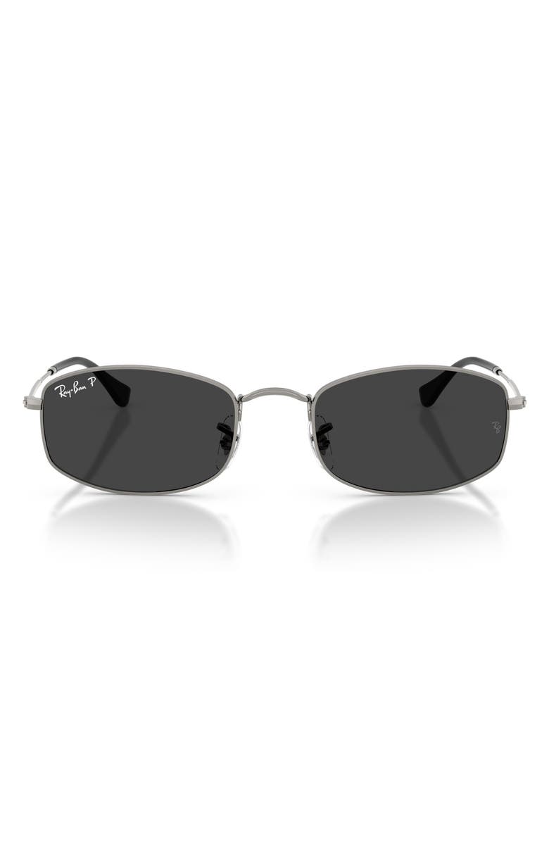 Ray-Ban 52mm Polarized Irregular Sunglasses, Main, color, Gunmetal / Polar Black