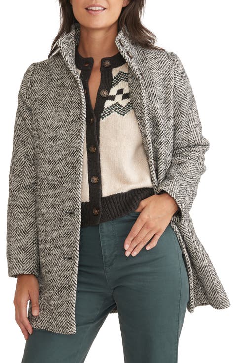 Stephanie Herringbone Cocoon Coat