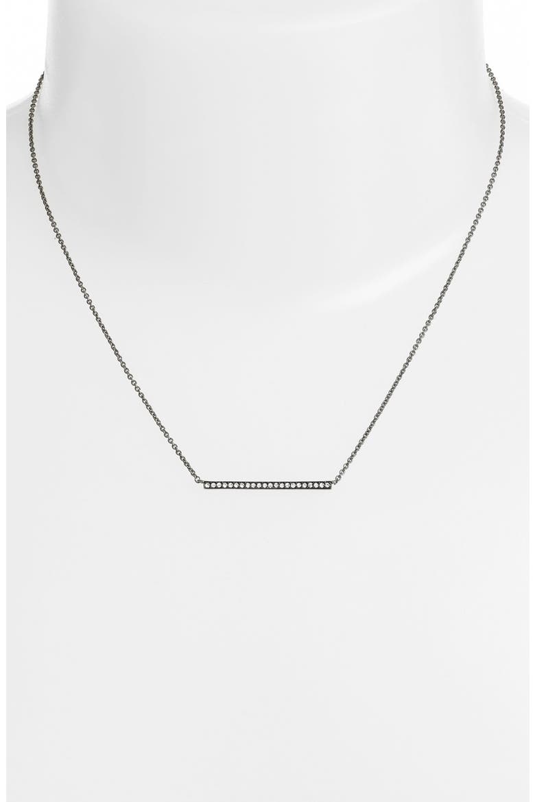 Bar Pendant Necklace, Alternate, color, BLACK