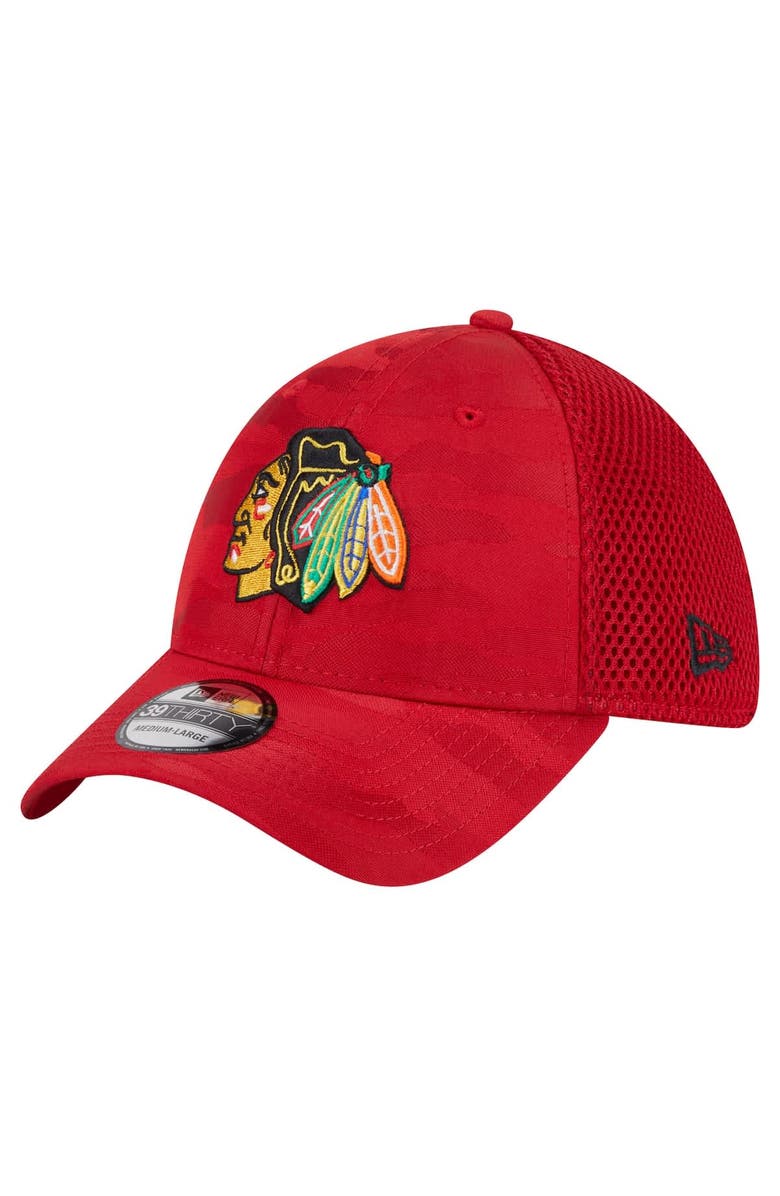 New Era Men's New Era  Red Chicago Blackhawks Active Subtle Camo 39THIRTY Flex Hat, Alternate, color, 