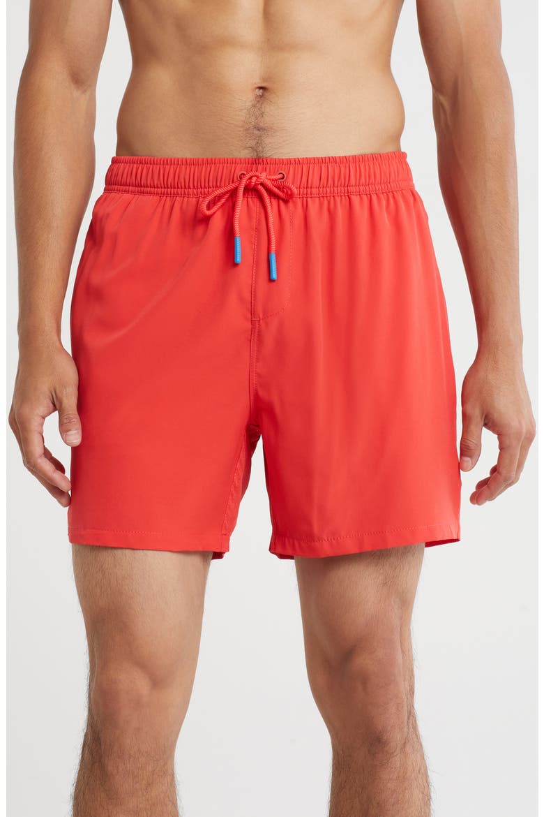 Water Repellent Stretch Volley Swim Trunks, Main, color, RED