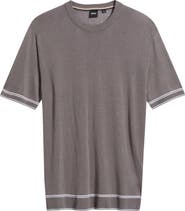 BOSS Norberto Linen Blend Short Sleeve Sweater