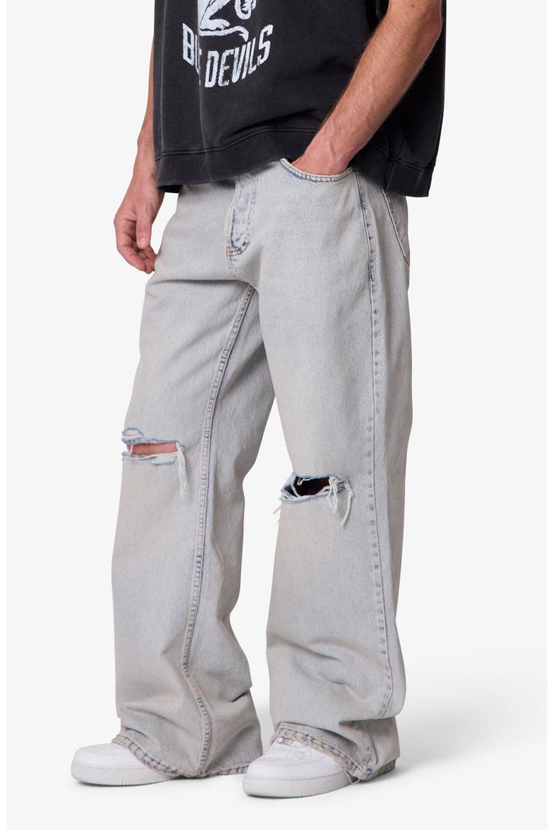 Distressed Kick Flare Jeans, Alternate, color, LIGHT BLUE