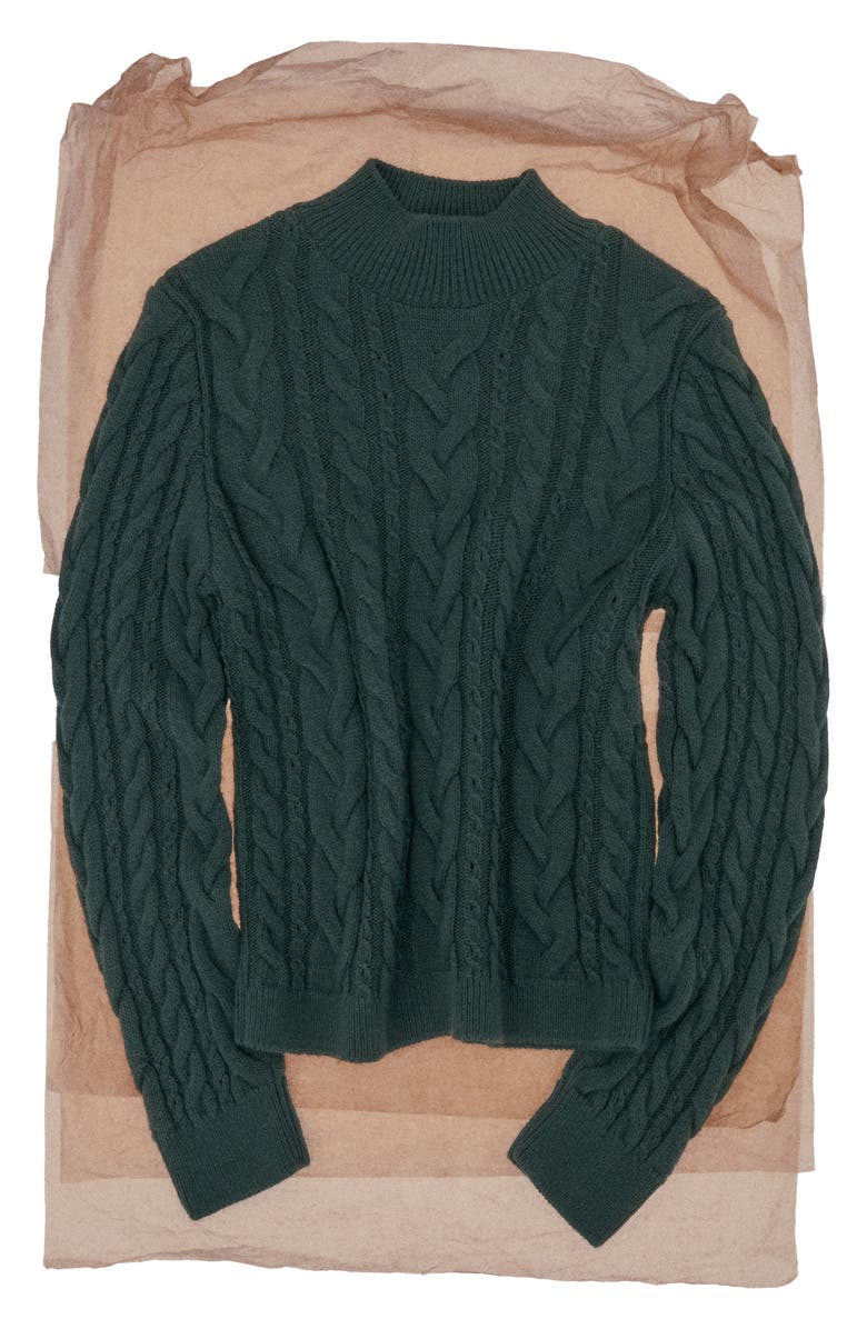 MANGO Cable Stitch Mock Neck Sweater, Alternate, color, 