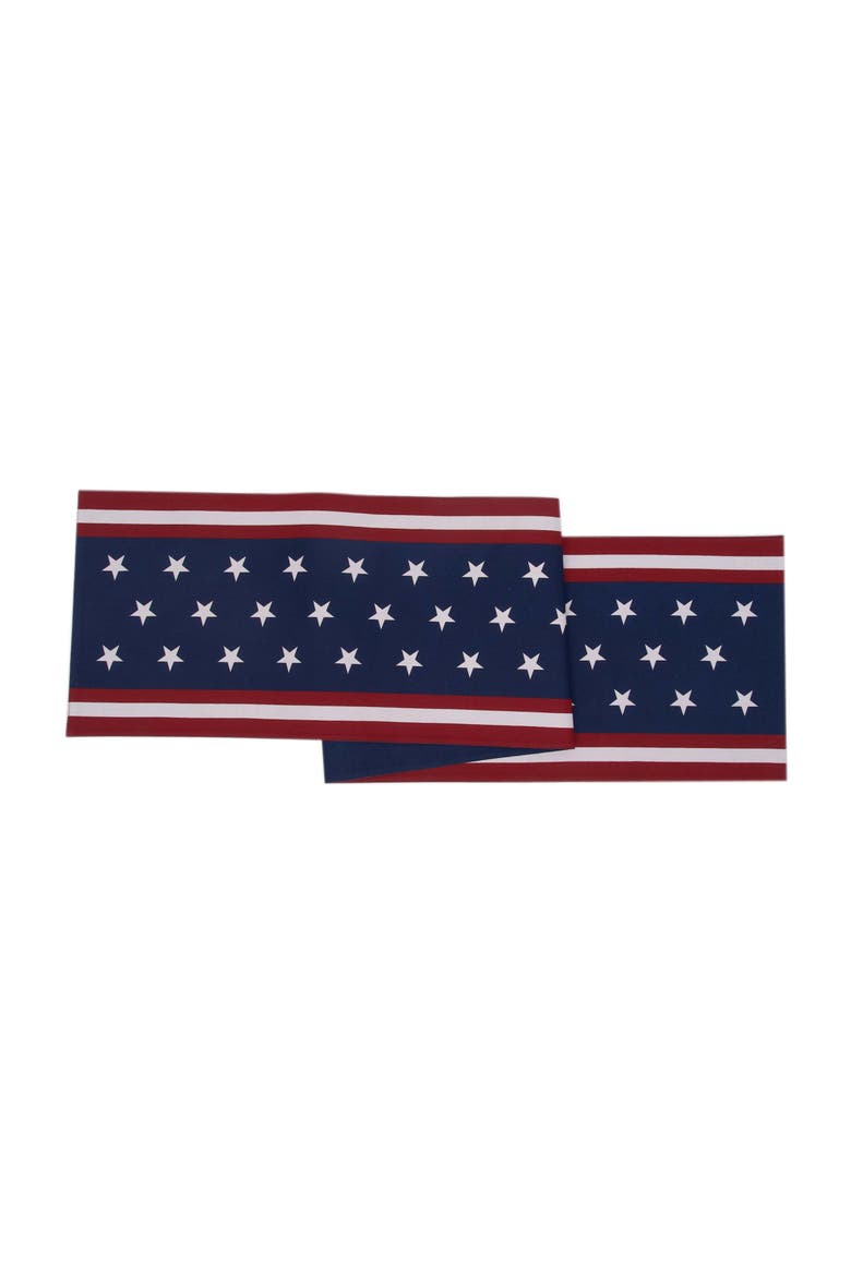 "God Bless America" Cursive Patriotic Table Runner 14" x 72", Alternate, color, Blue