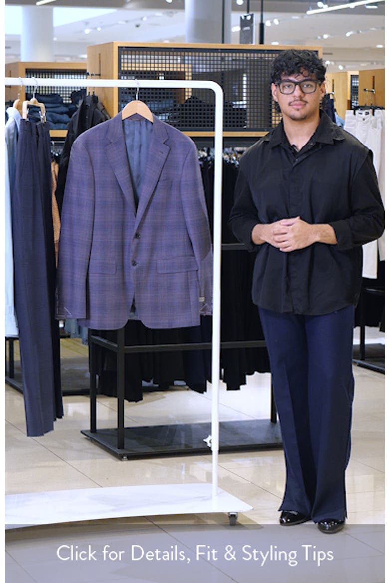 Kei Trim Fit Purple Mélange Shadow Plaid Wool Sport Coat video