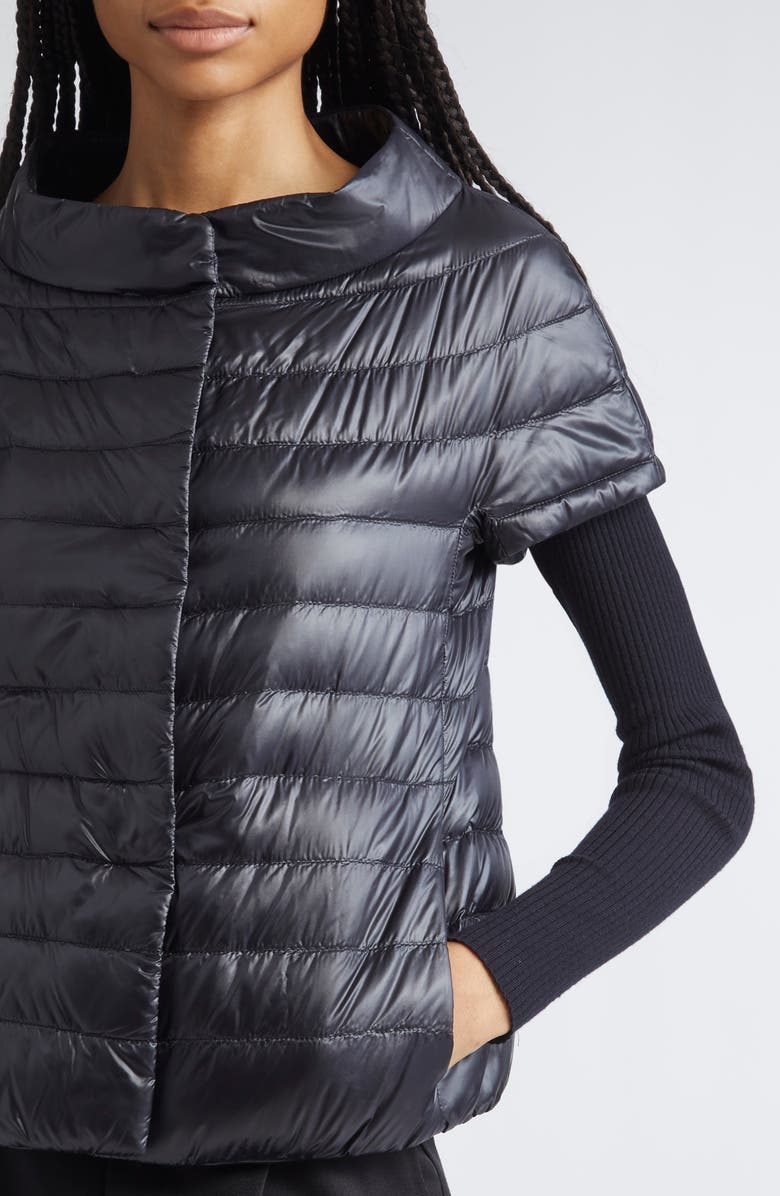Herno Emilia Cap Sleeve Quilted Down Jacket, Alternate, color, Nero
